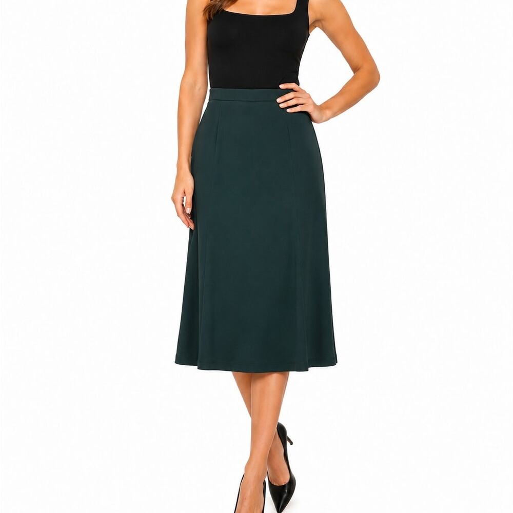 Vintage Mondi Hunter Green A-Line Midi Skirt